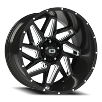 Vision 361 22x12 -51 5x139.7mm 108mm Gloss Black Milled Spokes