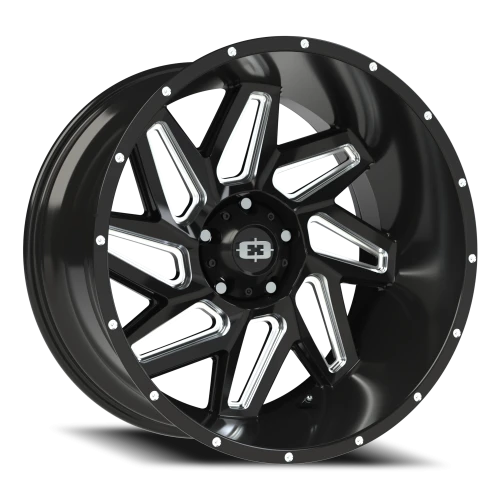 Vision 361 22x12 -51 5x139.7mm 108mm Gloss Black Milled Spokes