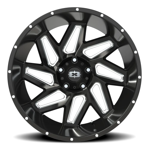 Vision 361 22x12 -51 5x139.7mm 108mm Gloss Black Milled Spokes