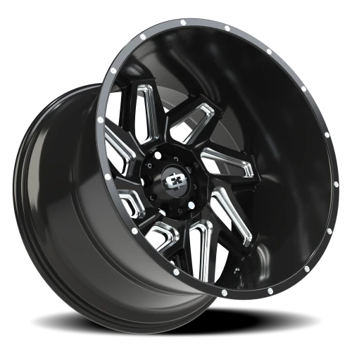 Vision 361 22x14 -76 5x139.7mm 108mm Gloss Black Milled Spokes