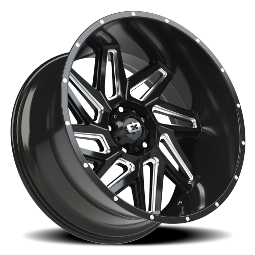 Vision 361 24x12 -51 5x139.7mm 108mm Gloss Black Milled Spokes