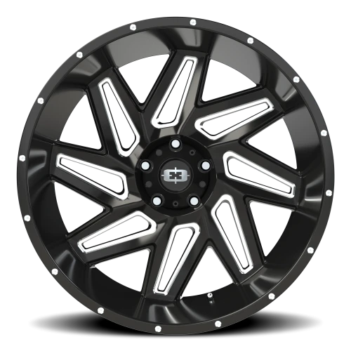 Vision 361 24x12 -51 5x139.7mm 108mm Gloss Black Milled Spokes