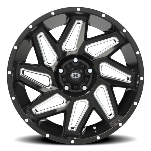 Vision 361 20x9 +10 5x127mm 78.1mm Gloss Black Milled Spokes