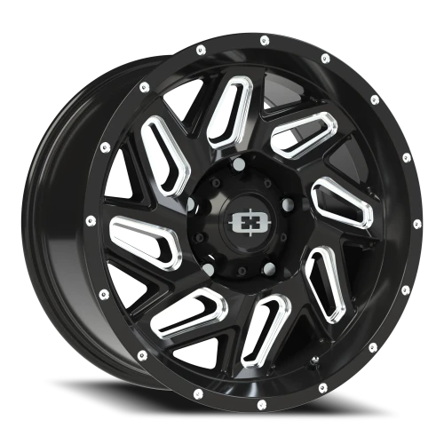 Vision 361 17x9 +12 5x150mm 110.2mm Gloss Black Milled Spokes
