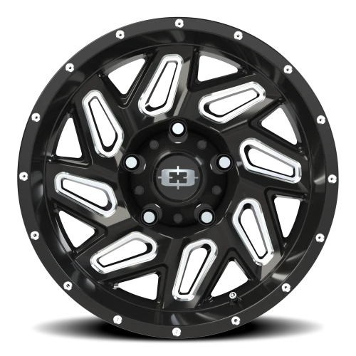 Vision 361 17x9 +12 5x150mm 110.2mm Gloss Black Milled Spokes