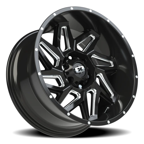 Vision 361 20x10 -25 6x135mm 87.1mm Gloss Black Milled Spokes