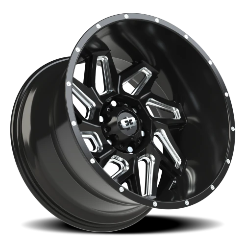 Vision 361 20x12 -57 6x139.7mm 106.2mm Gloss Black Milled Spokes