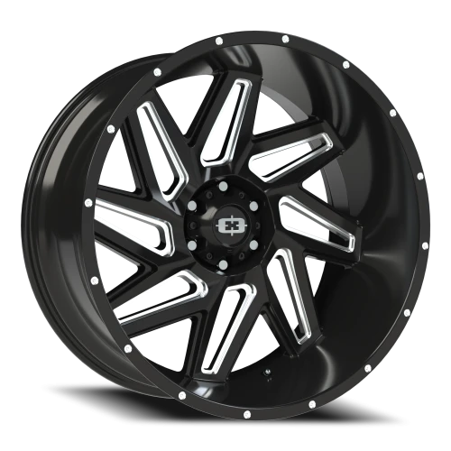 Vision 361 24x12 -57 6x139.7mm 106.2mm Gloss Black Milled Spokes