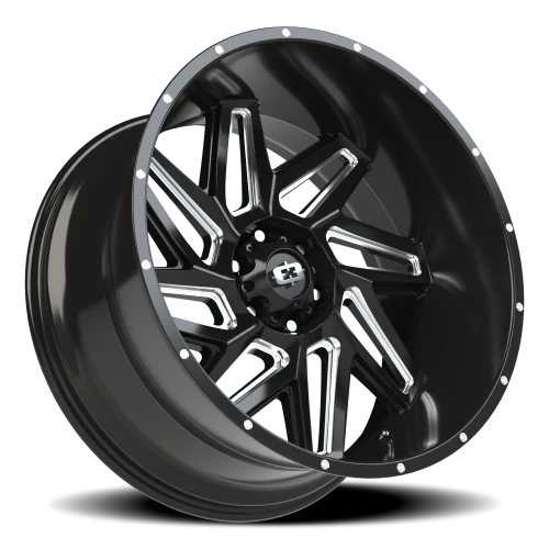 Vision 361 24x12 -57 6x139.7mm 106.2mm Gloss Black Milled Spokes