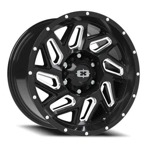 Vision 361 17x9 +12 6x135mm 87.1mm Gloss Black Milled Spokes