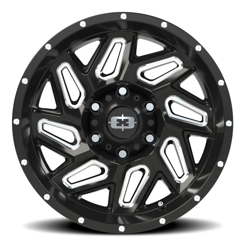 Vision 361 17x9 +12 6x135mm 87.1mm Gloss Black Milled Spokes