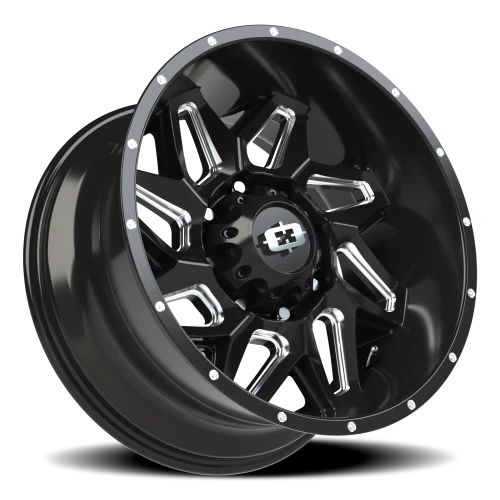 Vision 361 20x10 -25 8x165.1mm 125.2mm Gloss Black Milled Spokes