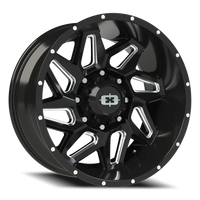 Vision 361 20x10 -25 8x180mm 124.2mm Gloss Black Milled Spokes