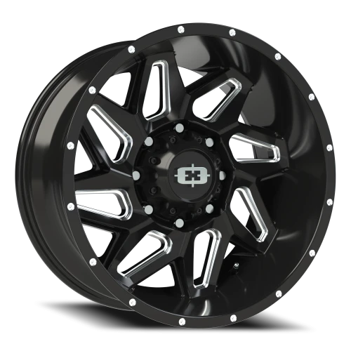 Vision 361 20x10 -25 8x180mm 124.2mm Gloss Black Milled Spokes