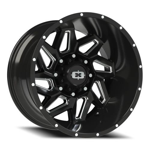 Vision 361 20x12 -51 8x165.1mm 125.2mm Gloss Black Milled Spokes