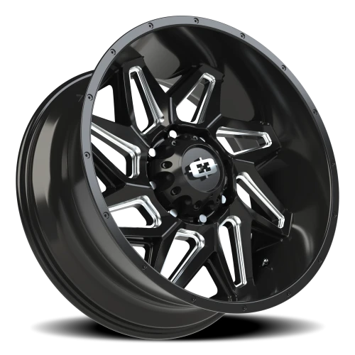 Vision 361 22x10 -25 8x165.1mm 125.2mm Gloss Black Milled Spokes