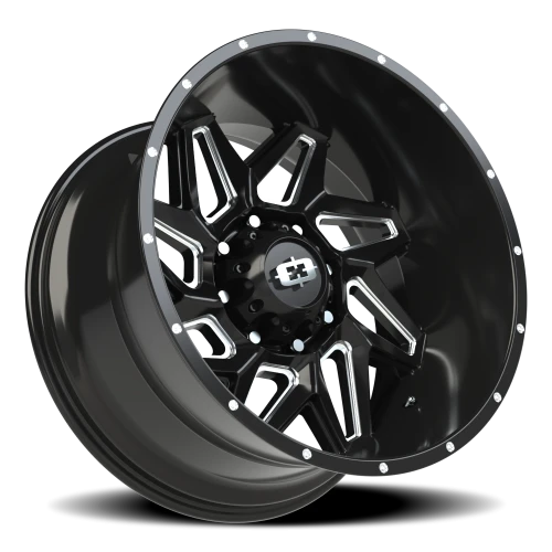 Vision 361 22x12 -51 8x170mm 125.2mm Gloss Black Milled Spokes