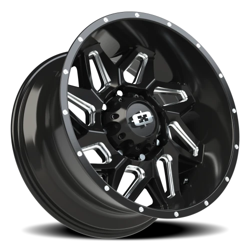 Vision 361 20x9 +12 8x165.1mm 125.2mm Gloss Black Milled Spokes