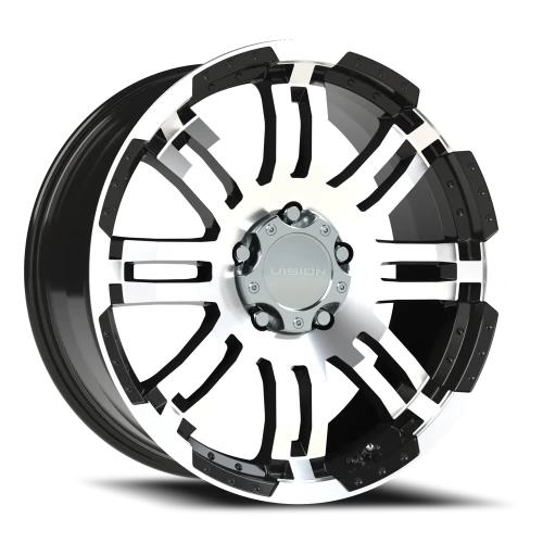 Vision 375 20x9 +18 5x139.7mm 108mm Gloss Black Machined Face