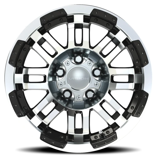 Vision 375 15x7.5 -12 5x114.3mm 83mm Gloss Black Machined Face