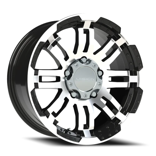 Vision 375 17x8.5 +18 5x139.7mm 108mm Gloss Black Machined Face