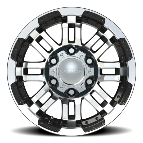Vision 375 15x7.5 -12 6x139.7mm 110mm Gloss Black Machined Face
