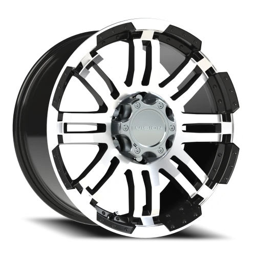 Vision 375 18x9 +18 6x139.7mm 106.2mm Gloss Black Machined Face