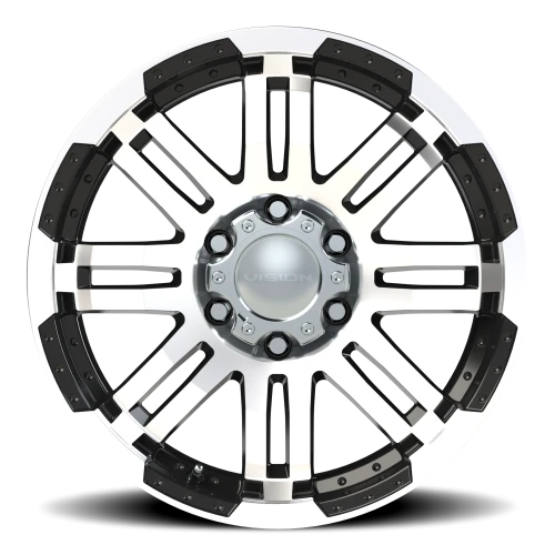 Vision 375 18x9 +18 6x139.7mm 106.2mm Gloss Black Machined Face
