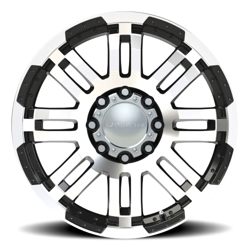 Vision 375 20x9 +18 8x165.1mm 125.2mm Gloss Black Machined Face