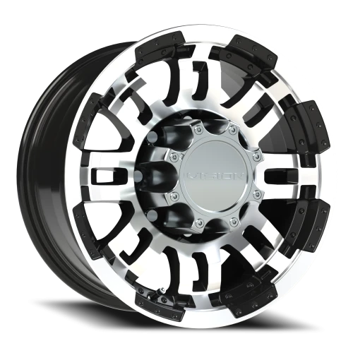 Vision 375 16x8 +0 8x165.1mm 125.2mm Gloss Black Machined Face