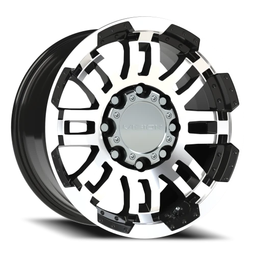 Vision 375 17x8.5 +18 8x165.1mm 125.2mm Gloss Black Machined Face