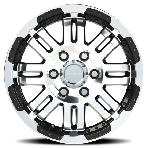 Vision 375 16x6.5 +45 6x130mm 84mm Gloss Black Machined Face