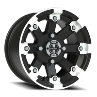 Vision 393 12x7 +3 4x110mm 86mm Matte Black Machined Lip