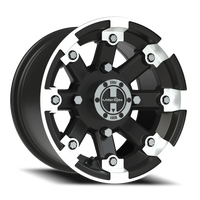 Vision 393 12x7 +3 4x136mm 110.5mm Matte Black Machined Lip