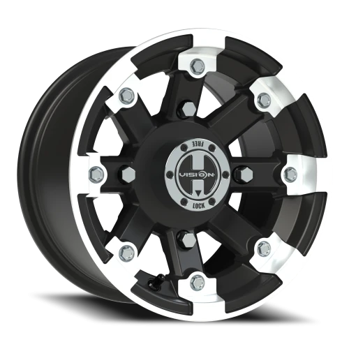 Vision 393 12x7 +3 4x156mm 131.1mm Matte Black Machined Lip