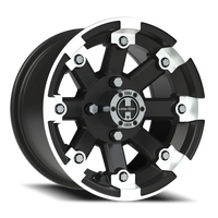 Vision 393 12x7 +3 4x101.6mm 69.85mm Matte Black Machined Lip
