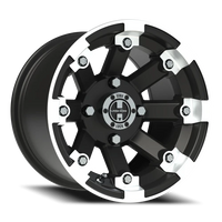 Vision 393 12x8 -10 4x110mm 86mm Matte Black Machined Lip