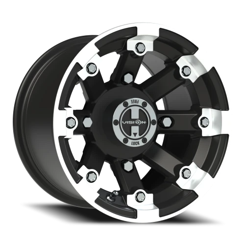 Vision 393 12x8 -10 4x156mm 131.1mm Matte Black Machined Lip