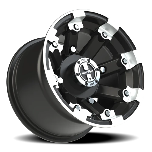 Vision 393 12x8 -10 4x156mm 131.1mm Matte Black Machined Lip