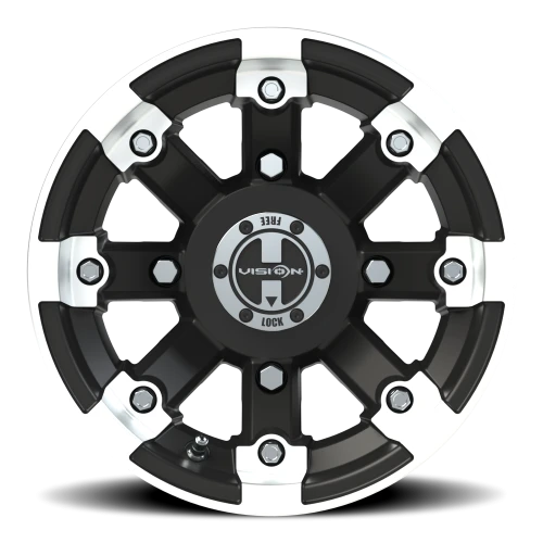 Vision 393 12x8 -10 4x156mm 131.1mm Matte Black Machined Lip