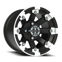 Vision 393 12x8 -10 4x101.6mm 69.85mm Matte Black Machined Lip