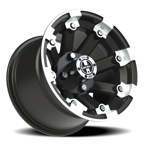 Vision 393 12x8 -10 4x101.6mm 69.85mm Matte Black Machined Lip