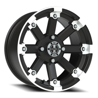 Vision 393 14x7 +3 4x115mm 80mm Matte Black Machined Lip