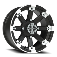 Vision 393 14x7 +3 4x136mm 110.5mm Matte Black Machined Lip
