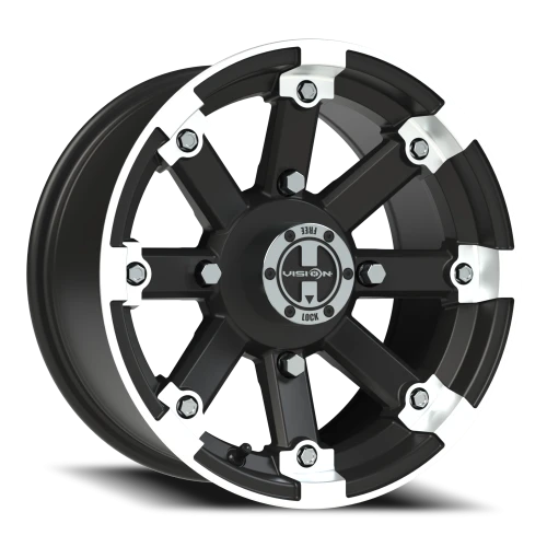 Vision 393 14x7 +3 4x156mm 131.1mm Matte Black Machined Lip
