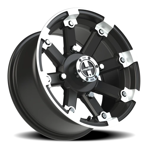 Vision 393 14x7 +3 4x156mm 131.1mm Matte Black Machined Lip