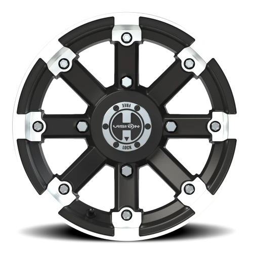 Vision 393 14x7 +3 4x156mm 131.1mm Matte Black Machined Lip