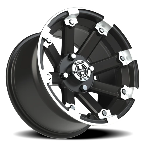 Vision 393 14x8 -10 4x110mm 86mm Matte Black Machined Lip