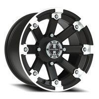 Vision 393 14x8 -10 4x136mm 110.5mm Matte Black Machined Lip