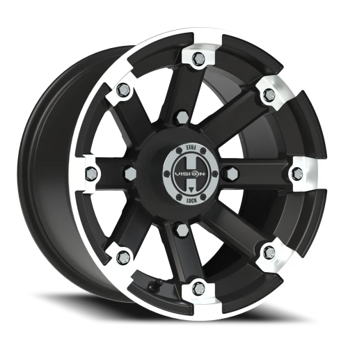 Vision 393 14x8 -10 4x156mm 131.1mm Matte Black Machined Lip